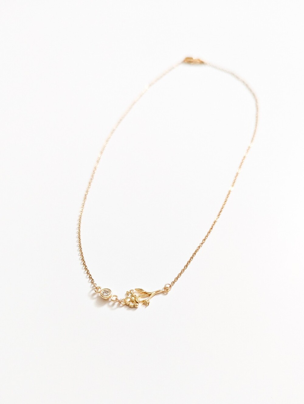 Birth Flower October Gold-plated Choker Necklace